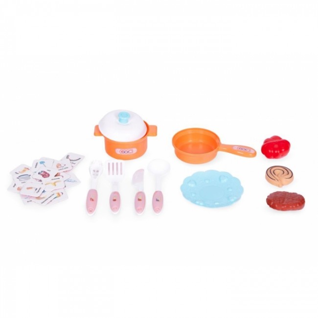 Bucatarie pentru copii cu sunete si accesorii Ecotoys 65T-1 - Bleumarin