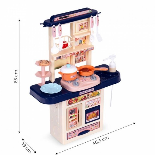 Bucatarie pentru copii cu sunete si accesorii Ecotoys 65T-1 - Bleumarin