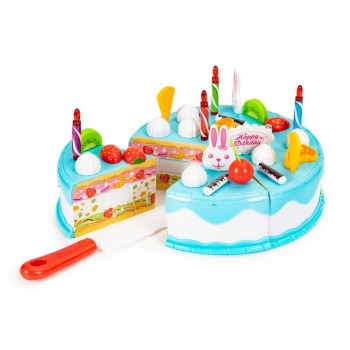 Set tort aniversar cu accesorii, 76 de elemente, Ecotoys HC429509 Set tort aniversar cu accesorii, 76 de elemente, Ecotoys HC429509