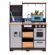 Bucatarie din lemn pentru copii cu accesorii, 74 x 29.5 x 96 cm, Ecotoys TL40030
