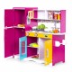 Bucatarie din lemn pentru copii cu accesorii, 92 x 29.5 x 83 cm, Ecotoys TL40027