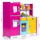 Bucatarie din lemn pentru copii cu accesorii, 92 x 29.5 x 83 cm, Ecotoys TL40027