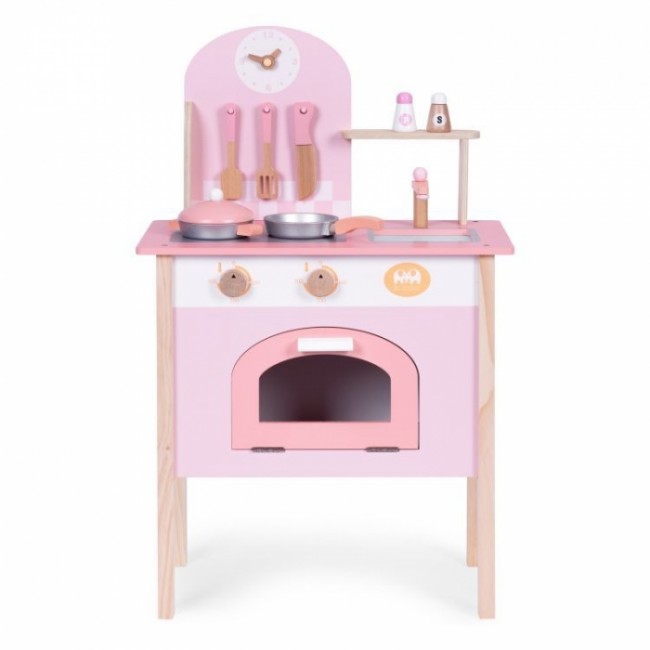 Bucatarie din lemn pentru copii cu accesorii, 48 x 26 x 76.5 cm, Ecotoys HM232570