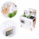 Bucatarie din lemn pentru copii cu accesorii, 58 x 29 x 73 cm, Ecotoys W10C863