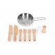 Bucatarie din lemn pentru copii cu accesorii, 58 x 29 x 73 cm, Ecotoys W10C863
