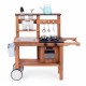 Bucatarie de exterior din lemn pentru copii, 89 x 31 x 80.5 cm, Ecotoys TL814004