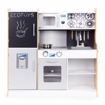 Bucatarie din lemn pentru copii cu accesorii, 90.3 x 31 x 90 cm, Ecotoys TL053001 Bucatarie din lemn pentru copii cu accesorii, 90.3 x 31 x 90 cm, Ecotoys TL053001