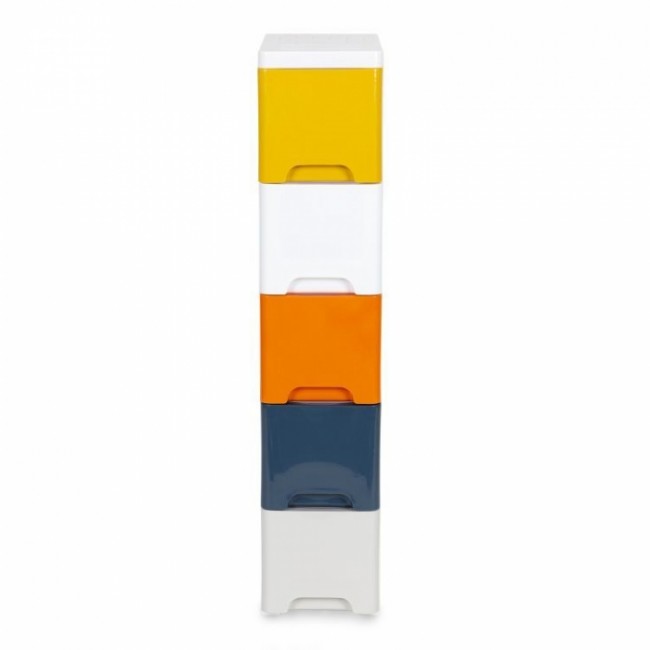 Raft pe roti cu 5 compartimente pentru depozitarea jucariilor ModernHome - Multicolor