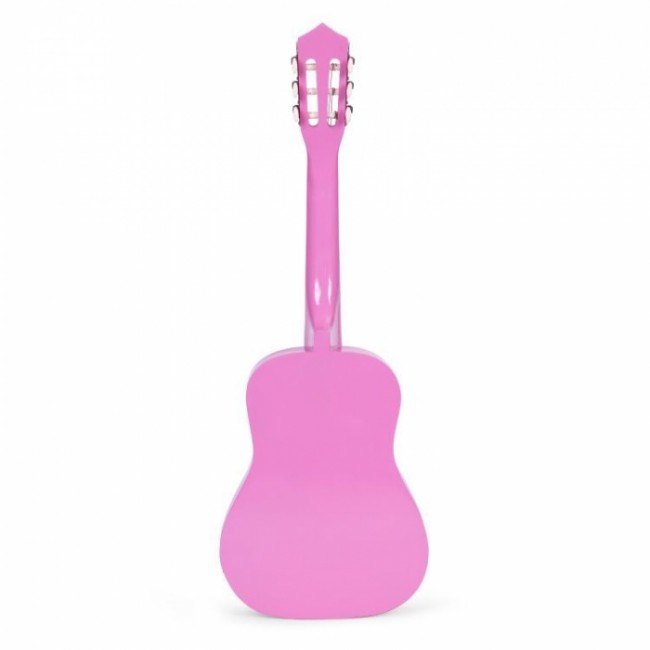 Chitara din lemn cu 6 corzi pentru copii, 86 x 31 cm, Ecotoys HX18026-34 - Roz