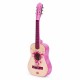 Chitara din lemn pentru copii cu 6 corzi Ecotoys HX18022-30, 76 X 28 cm - Roz