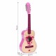 Chitara din lemn pentru copii cu 6 corzi Ecotoys HX18022-30, 76 X 28 cm - Roz