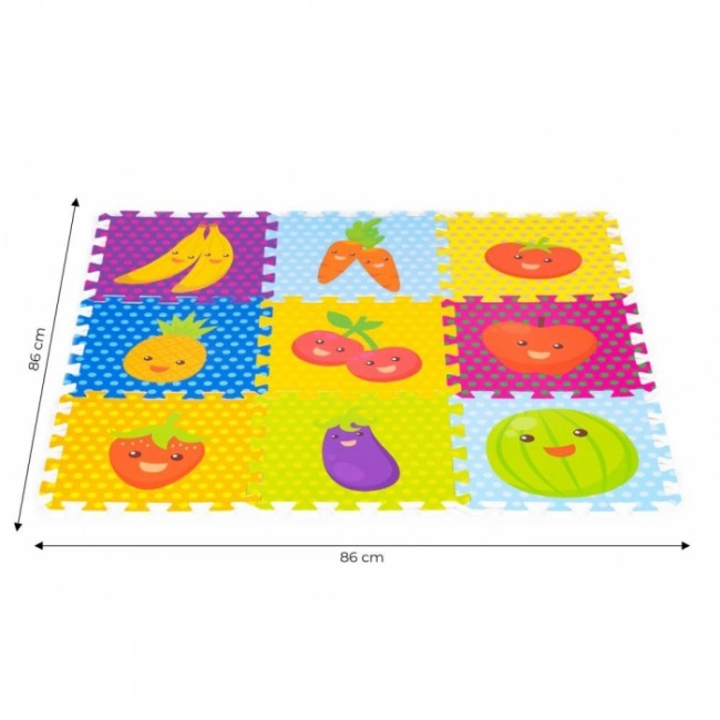 Salteluta de joaca pentru copii 86 x 86 x 1 cm IPlay 0393 - Fructe si legume