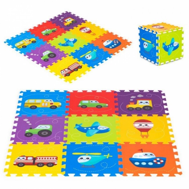 Salteluta de joaca pentru copii 86 x 86 x 1 cm IPlay 0392 - Vehicule