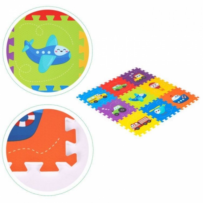 Salteluta de joaca pentru copii 86 x 86 x 1 cm IPlay 0392 - Vehicule