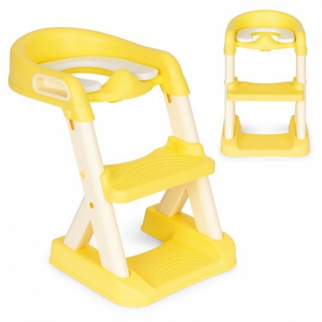 Reductor toaleta cu scara pentru copii Ecotoys HA-P23S - Galben