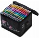 Set de 120 markere colorate cu alcool, varf dublu, Nukido NK-913