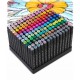Set de 168 markere colorate cu alcool, varf dublu, Nukido NK-914