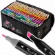 Set de 262 markere colorate cu alcool, varf dublu, Nukido NK-915