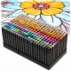 Set de 262 markere colorate cu alcool, varf dublu, Nukido NK-915