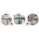 Casuta de papusi din lemn cu 3 etaje, mobilier inclus, 60 x 24 x 70 cm, Ricokids RK-878 - Albastru deschis