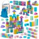 Set educational cu blocuri din lemn, 100 bucati, Ricokids RK-871