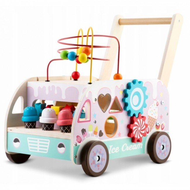 Antemergator din lemn tip magazin cu inghetata si diverse activitati, 48 x 27.5 x 40.5 cm, Ricokids RK-873