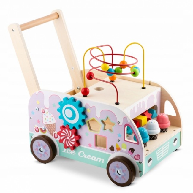 Antemergator din lemn tip magazin cu inghetata si diverse activitati, 48 x 27.5 x 40.5 cm, Ricokids RK-873