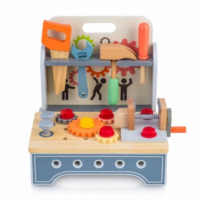 Mini atelier de lucru din lemn cu accesorii incluse, 30 x 25 x 30 cm, Ricokids RK-877
