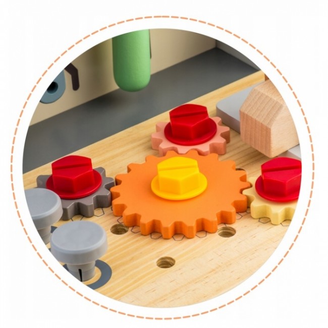 Mini atelier de lucru din lemn cu accesorii incluse, 30 x 25 x 30 cm, Ricokids RK-877