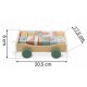 Carucior din lemn cu blocuri din lemn incluse, 20.5 x 17.5 x 6 cm, Nukido NK-853