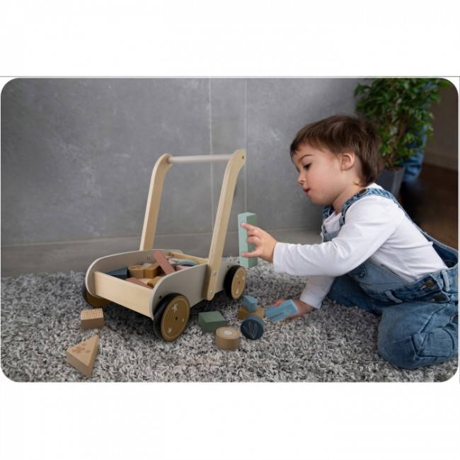 Antemergator din lemn cu blocuri din lemn incluse, 26.5 x 40 x 41 cm, Nukido NK-856