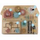 Tabla educationala din lemn cu diverse activitati, 32.5 x 24 cm, Nukido NK-859