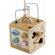 Cub educational din lemn cu diverse activitati, 15.5 x 17 cm, Nukido NK-861