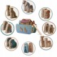 Jucarie educativa Arca lui Noe din lemn cu animalute, 17.5 x 13.5 x 20 cm, Nukido NK-862