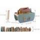 Jucarie educativa Arca lui Noe din lemn cu animalute, 17.5 x 13.5 x 20 cm, Nukido NK-862