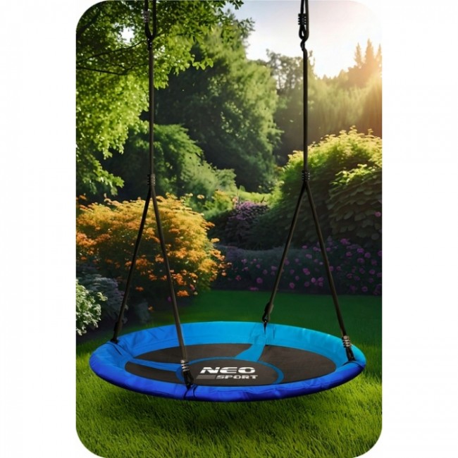 Leagan tip cuib pentru copii XXL, 120 cm, 150 kg, Neo-Sport 1061, Albastru