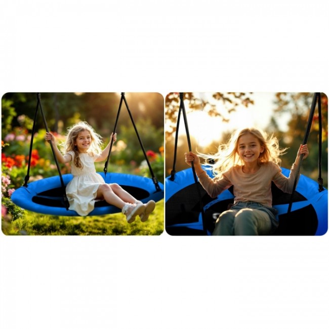 Leagan tip cuib pentru copii XXL, 120 cm, 150 kg, Neo-Sport 1061, Albastru