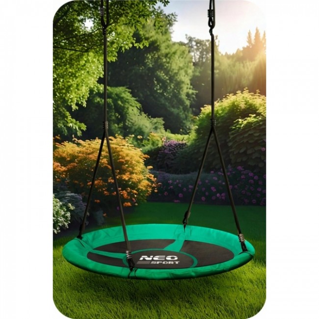 Leagan tip cuib pentru copii XXL, 100 cm, 150 kg, Neo-Sport 1081, Verde