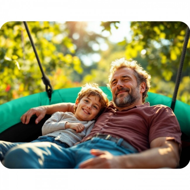 Leagan tip cuib pentru copii XXL, 100 cm, 150 kg, Neo-Sport 1081, Verde