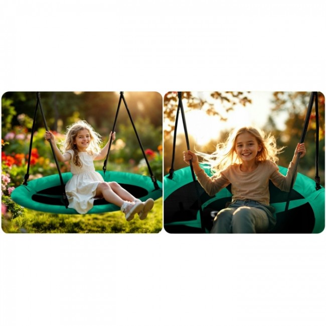 Leagan tip cuib pentru copii XXL, 100 cm, 150 kg, Neo-Sport 1081, Verde