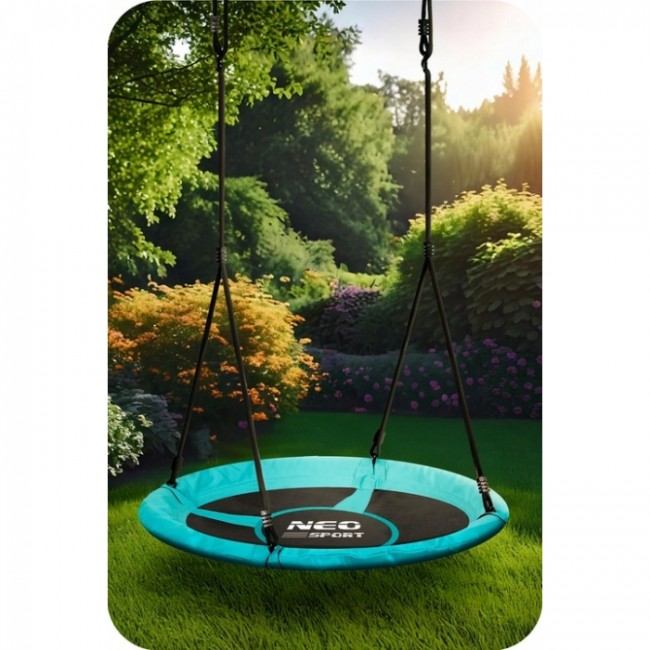 Leagan tip cuib pentru copii XXL, 100 cm, 150 kg, Neo-Sport 1082, Turcoaz