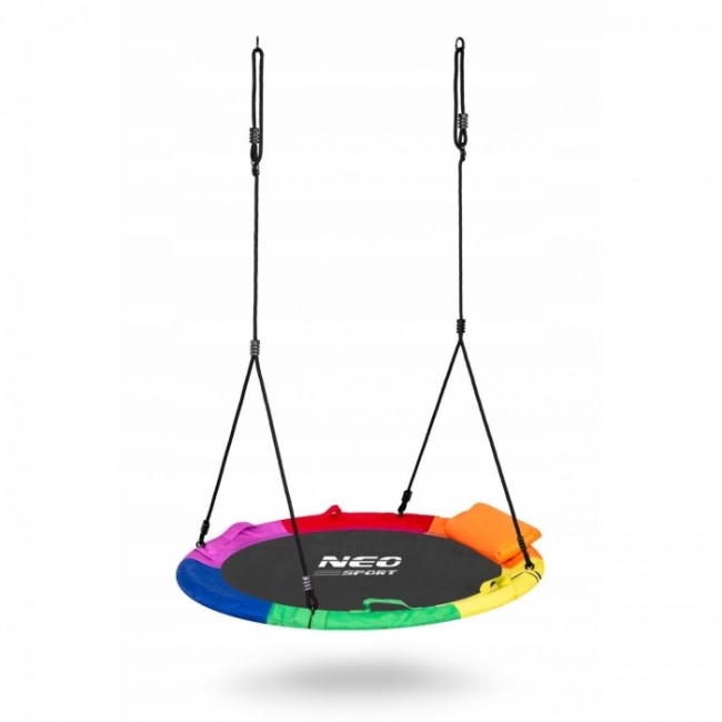 Leagan tip cuib pentru copii XXL, 100 cm, 150 kg, Neo-Sport 1085, Multicolor