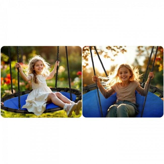 Leagan tip cuib pentru copii XXL, 120 cm, 150 kg, Neo-Sport 110221, Albastru