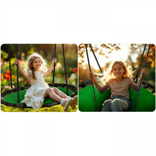 Leagan tip cuib pentru copii XXL, 120 cm, 150 kg, Neo-Sport 110222, Verde