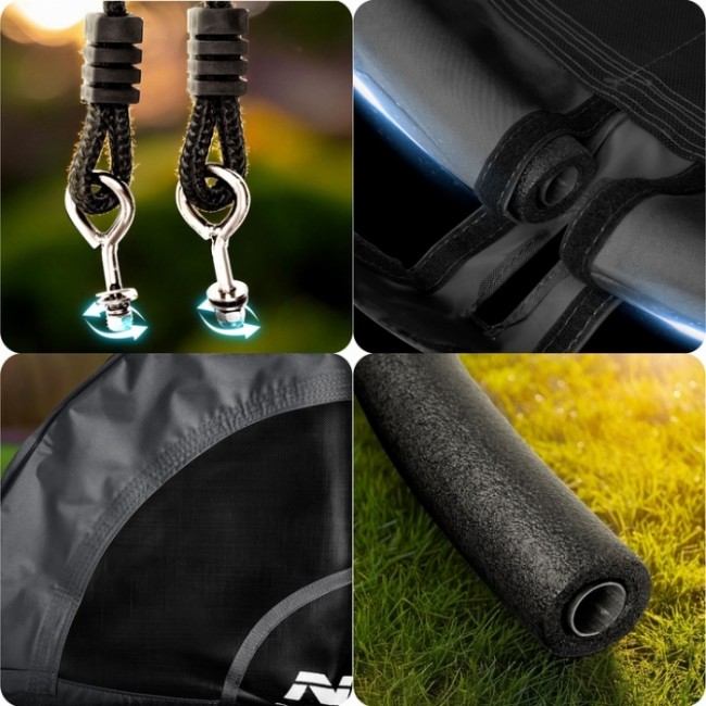 Leagan tip cuib pentru copii XXL, 100 cm, 150 kg, Neo-Sport 110300, Negru