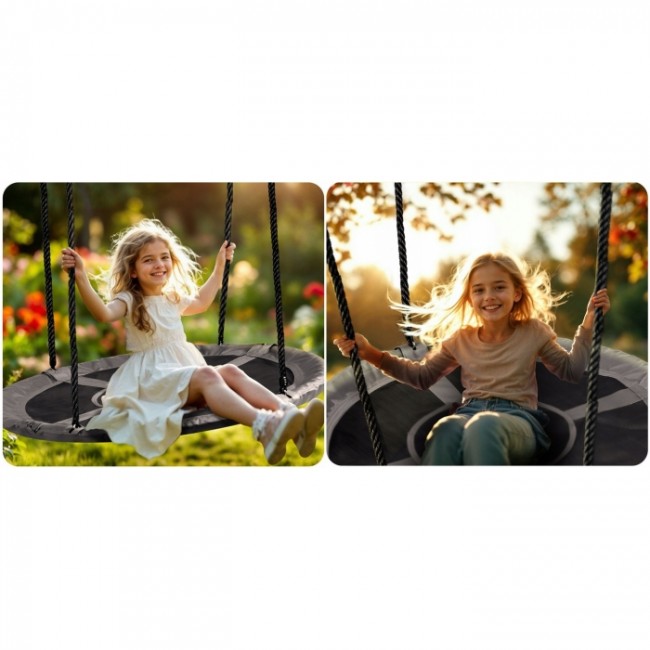 Leagan tip cuib pentru copii XXL, 100 cm, 150 kg, Neo-Sport 110301, Gri