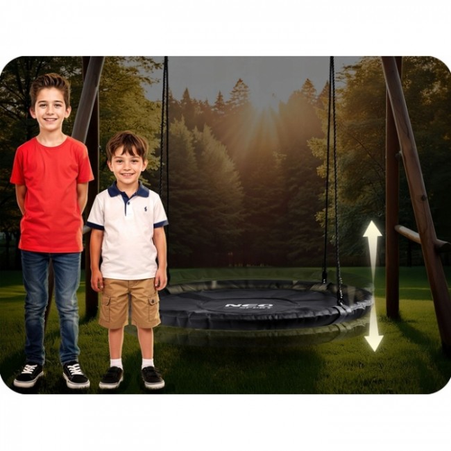 Leagan tip cuib pentru copii XXL, 110 cm, 150 kg, Neo-Sport 110310, Negru