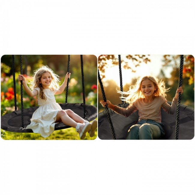 Leagan tip cuib pentru copii XXL, 110 cm, 150 kg, Neo-Sport 110310, Negru
