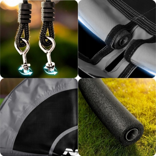 Leagan tip cuib pentru copii XXL, 110 cm, 150 kg, Neo-Sport 110311, Gri