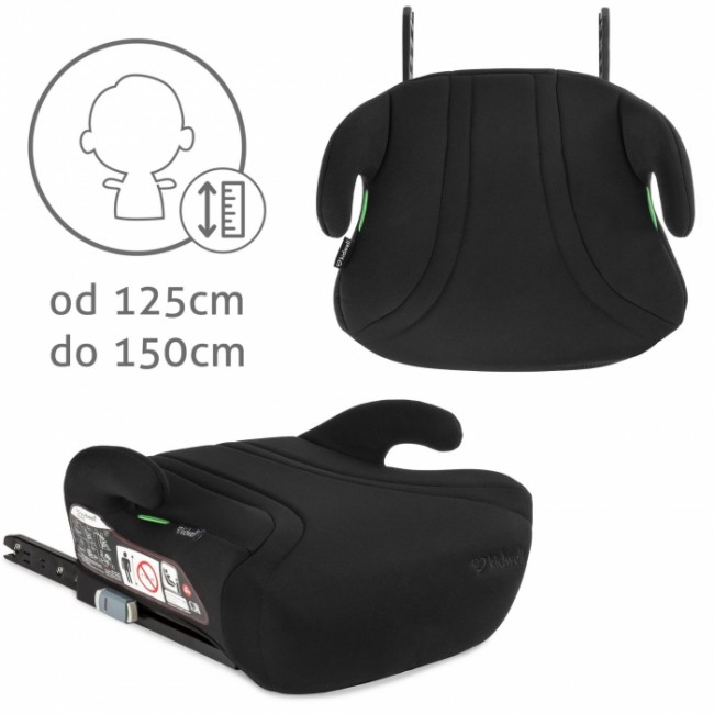 Inaltator auto cu Isofix 125-150 cm Kidwell Bono - Black